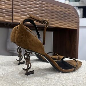 Saint Laurent Opyum 110mm Sandal Brown Suede